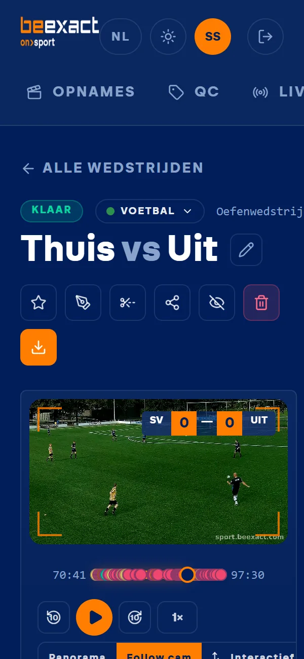 Een wedstrijd op de telefoon